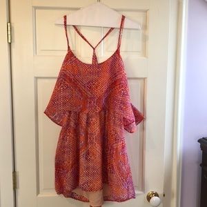 Purple and orange sleeveless dress